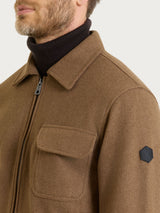 Giacca con collo camicia in Vegan Wool Marroni Uomo - Ragno