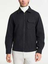 Giacca con collo camicia in Vegan Wool Neri Uomo - Ragno