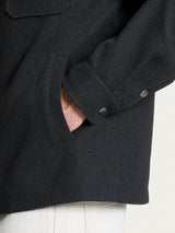 Giacca con collo camicia in Vegan Wool Neri Uomo - Ragno