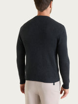 Pull girocollo in Winter Cotton Neri Uomo - Ragno