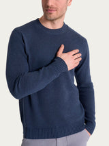 Pull girocollo in Winter Cotton Azzurri Uomo - Ragno
