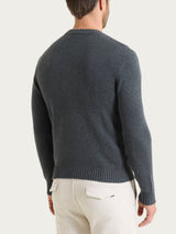 Pull girocollo in Winter Cotton Neri Uomo - Ragno