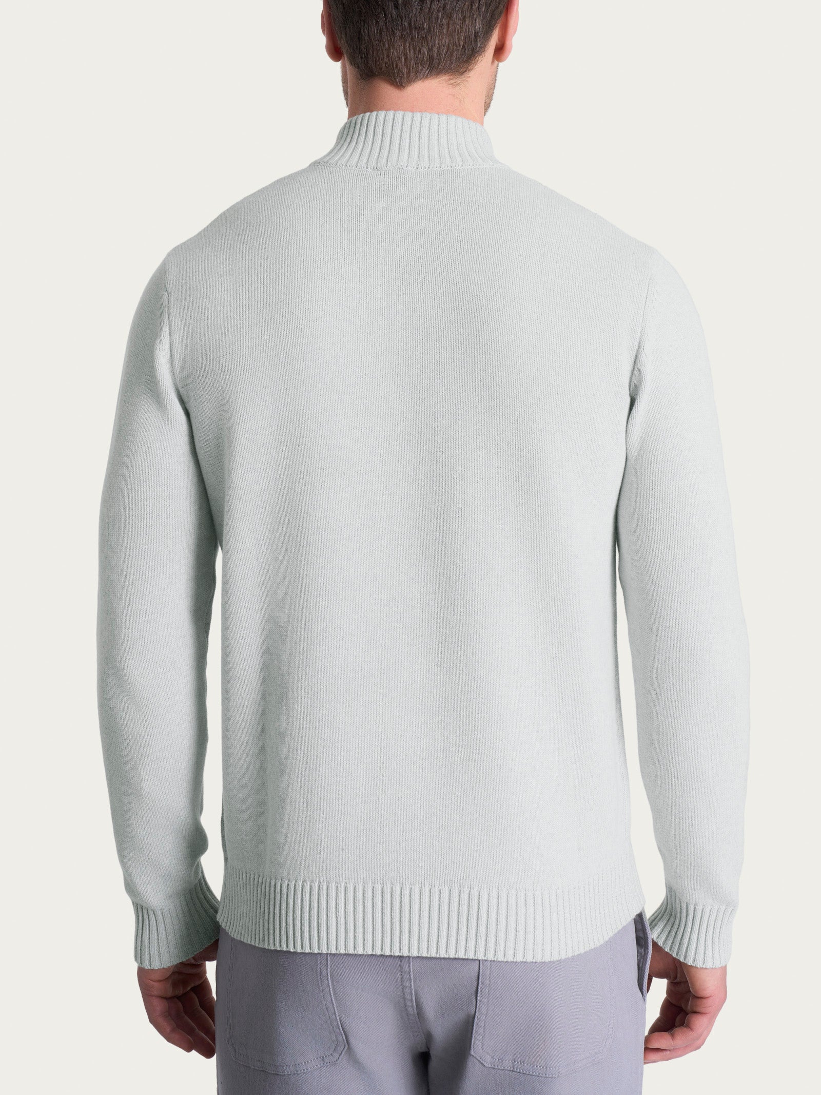 Lupetto con zip e bottoni in Winter Cotton Grigi Uomo - Ragno