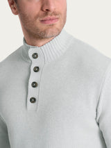 Lupetto con zip e bottoni in Winter Cotton Grigi Uomo - Ragno