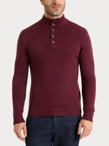 Lupetto con zip e bottoni in Winter Cotton Viola Uomo - Ragno