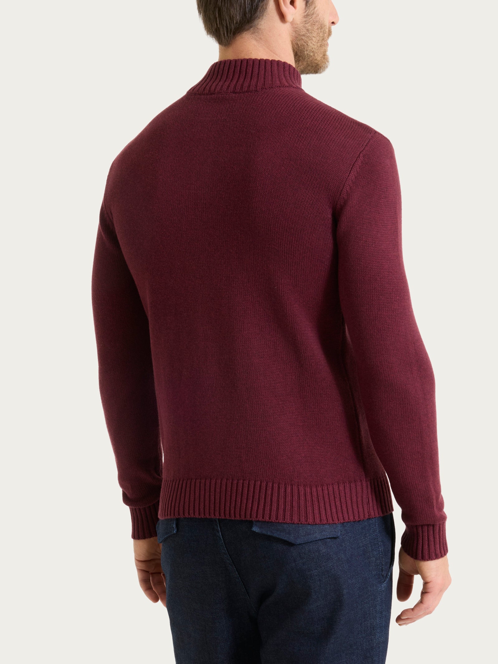 Lupetto con zip e bottoni in Winter Cotton Viola Uomo - Ragno