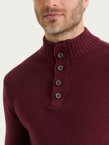 Lupetto con zip e bottoni in Winter Cotton Viola Uomo - Ragno