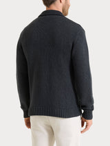 Cardigan con rever in Winter Cotton Neri Uomo - Ragno