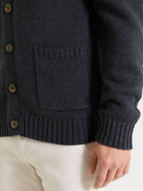 Cardigan con rever in Winter Cotton Neri Uomo - Ragno