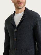 Cardigan con rever in Winter Cotton Neri Uomo - Ragno