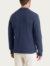 Cardigan con rever in Winter Cotton Azzurri Uomo - Ragno