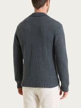 Cardigan con rever in Winter Cotton Neri Uomo - Ragno