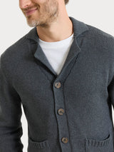 Cardigan con rever in Winter Cotton Neri Uomo - Ragno