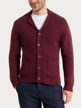 Cardigan con rever in Winter Cotton Viola Uomo - Ragno
