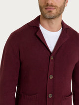 Cardigan con rever in Winter Cotton Viola Uomo - Ragno