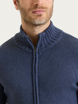 Cardigan con zip in Winter Cotton Azzurri Uomo - Ragno