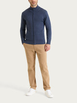 Cardigan con zip in Winter Cotton Azzurri Uomo - Ragno