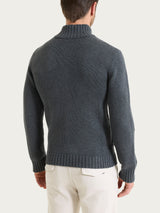 Cardigan con zip in Winter Cotton Neri Uomo - Ragno