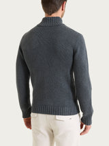 Cardigan con zip in Winter Cotton Neri Uomo - Ragno
