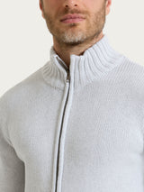 Cardigan con zip in Winter Cotton Grigi Uomo - Ragno