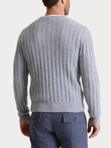 Pull girocollo con costa piatta in Natural Soft Neri Uomo - Ragno