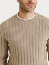 Pull girocollo con costa piatta in Natural Soft Grigi Uomo - Ragno