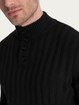 Lupetto con costa piatta in Natural Soft  Neri Uomo - Ragno