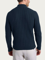 Lupetto con costa piatta in misto lana e angora Blu Uomo - Ragno