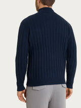 Lupetto con costa piatta in misto lana e angora Blu Uomo - Ragno