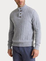 Lupetto con costa piatta in Natural Soft Neri Uomo - Ragno