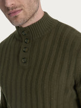 Lupetto con costa piatta in Natural Soft  Verdi Uomo - Ragno