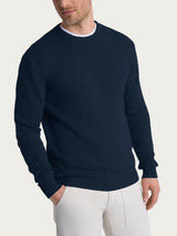 Pull girocollo in misto lana e angora Blu Uomo - Ragno