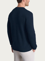 Pull girocollo in misto lana e angora Blu Uomo - Ragno