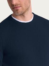 Pull girocollo in misto lana e angora Blu Uomo - Ragno