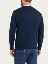Pull girocollo in misto lana e angora Blu Uomo - Ragno