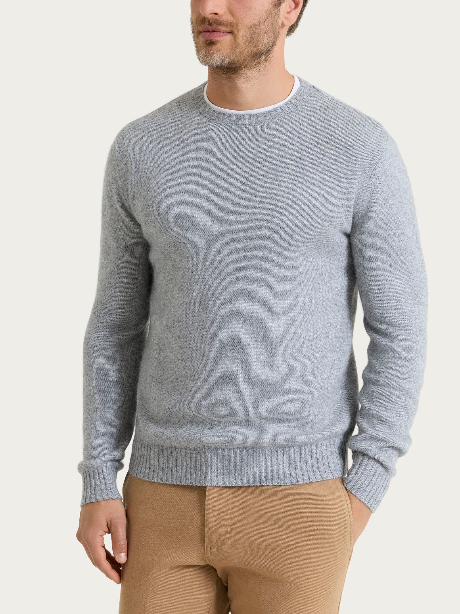 Pull girocollo in Natural Soft  Neri Uomo - Ragno