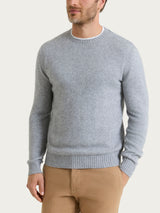 Men's Nero Crew-Neck Sweater in a Wool and Angora Blend - Ragno