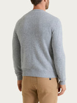 Men's Nero Crew-Neck Sweater in a Wool and Angora Blend - Ragno