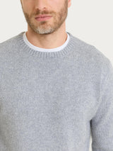 Men's Nero Crew-Neck Sweater in a Wool and Angora Blend - Ragno