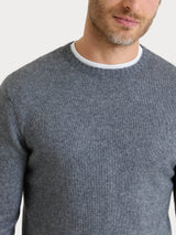 Pull girocollo in misto lana e angora Neri Uomo - Ragno