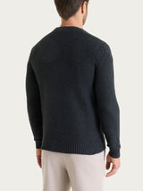 Pull girocollo leggero in Winter Cotton Neri Uomo - Ragno