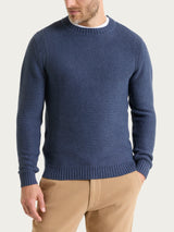 Pull girocollo leggero in Winter Cotton Azzurri Uomo - Ragno