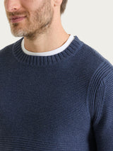 Pull girocollo leggero in Winter Cotton Azzurri Uomo - Ragno