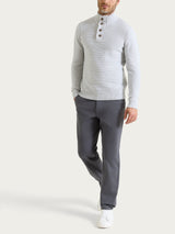 Lupetto leggero con zip e bottoni in Winter Cotton Grigi Uomo - Ragno