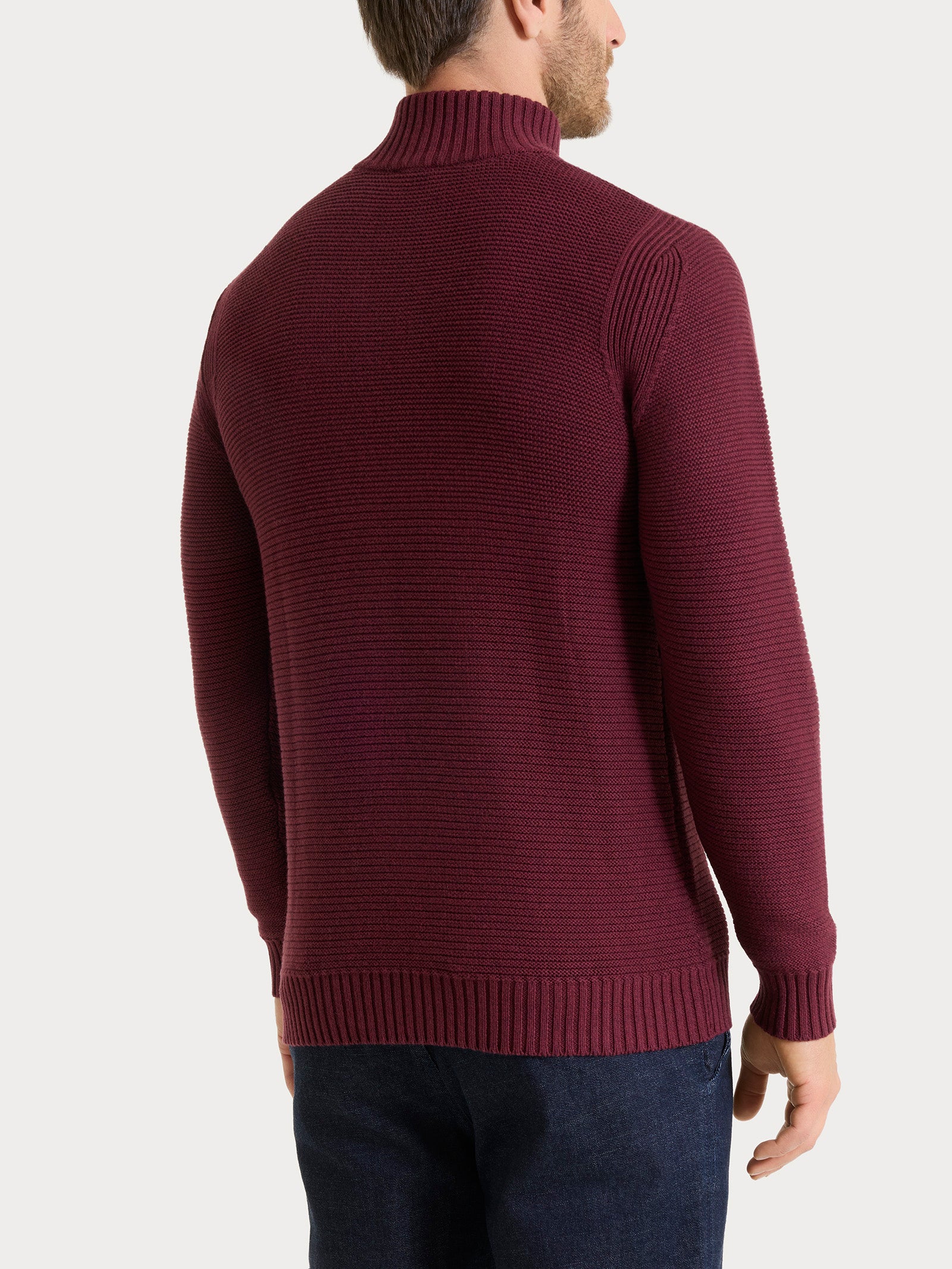 Lupetto leggero con zip e bottoni in Winter Cotton Viola Uomo - Ragno