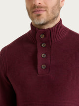 Lupetto leggero con zip e bottoni in Winter Cotton Viola Uomo - Ragno