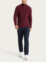 Lupetto leggero con zip e bottoni in Winter Cotton Viola Uomo - Ragno