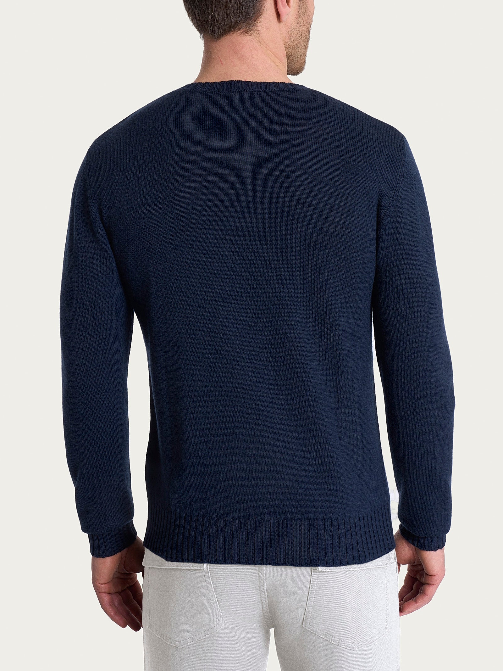 Pull girocollo in Merino Soft Blu Uomo - Ragno