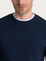 Pull girocollo in Merino Soft Blu Uomo - Ragno