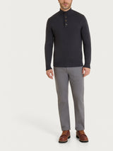 Lupetto con zip e bottoni in Merino Soft Neri Uomo - Ragno